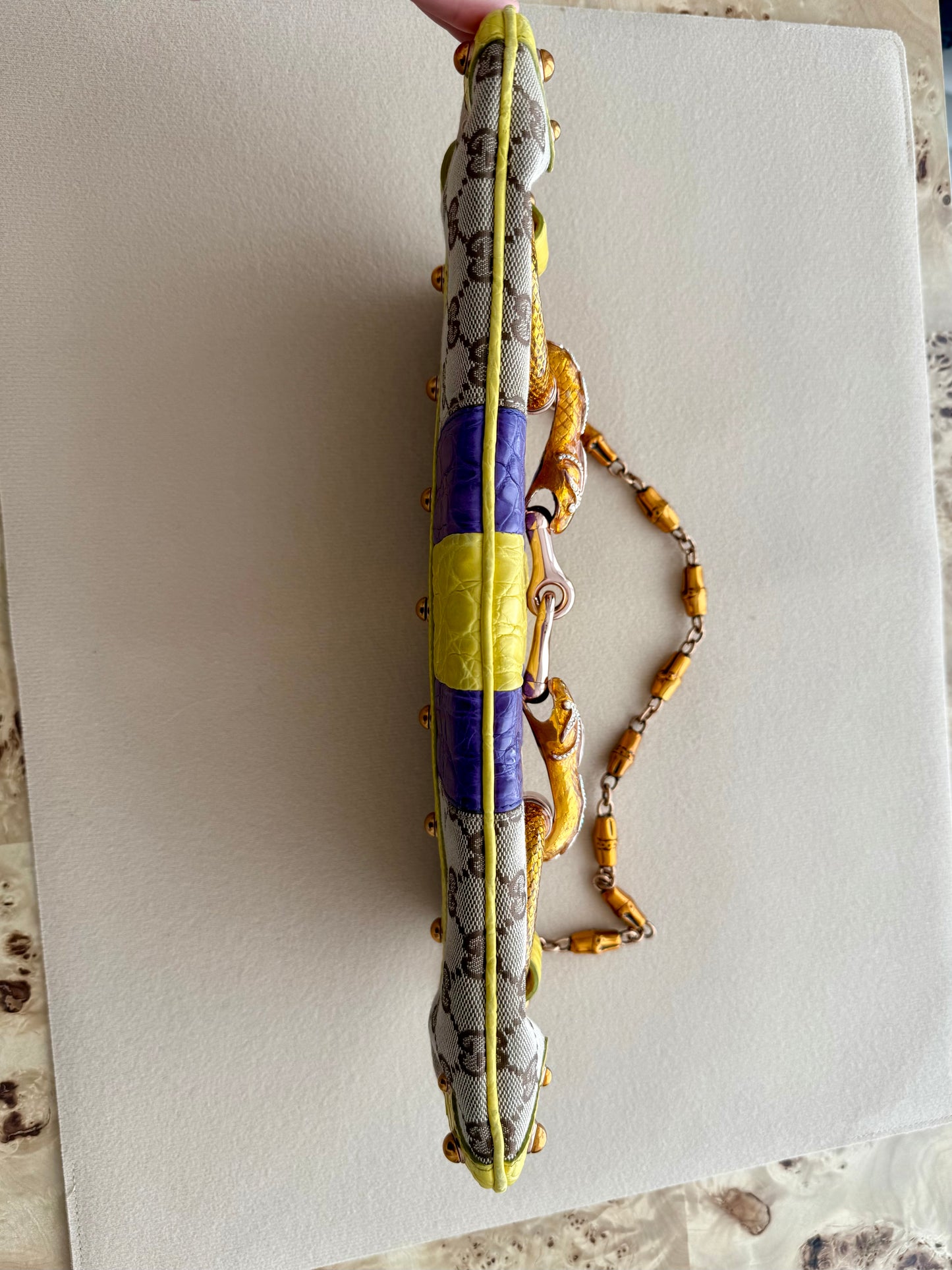 GUCCI by TOM FORD 2004 XL Vintage Runway Ad Campaign Horsebit Chain Bag