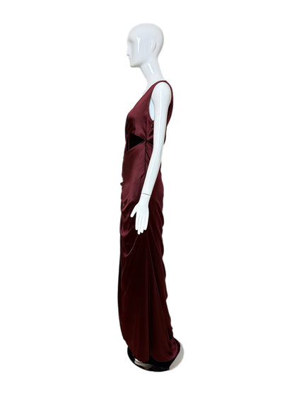 VALENTINO 2007 Vintage Runway Burgundy One Shoulder Ball Gown