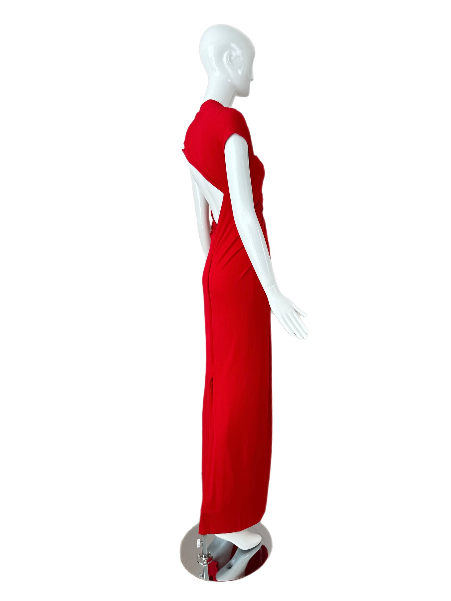 DONNA KARAN 2012 Vintage Tomato Red Evening Gown