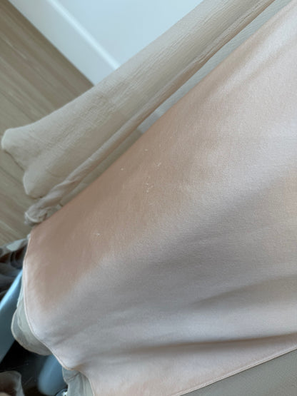 DANES 2000's Vintage True Nude Blush Liquid Silk Chiffon Evening Gown