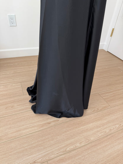 VERA WANG c. 2012 Liquid Silk Ruched Black Backless Evening Gown