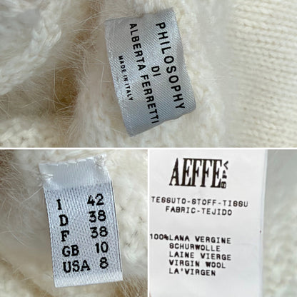 PHILOSOPHY DI ALBERTA FERRETTI Vintage Ivory Fuzzy Sweater Dress