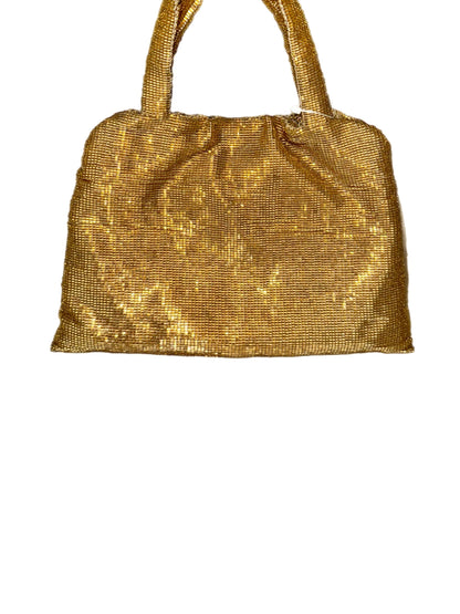 BADGLEY MISCHKA Vintage Gold Entirely Glass Beaded Evening Bag