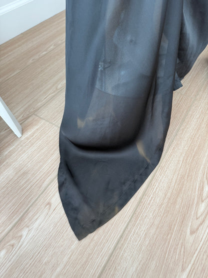 DONNA KARAN Black Silk Grecian Wrap Evening Gown