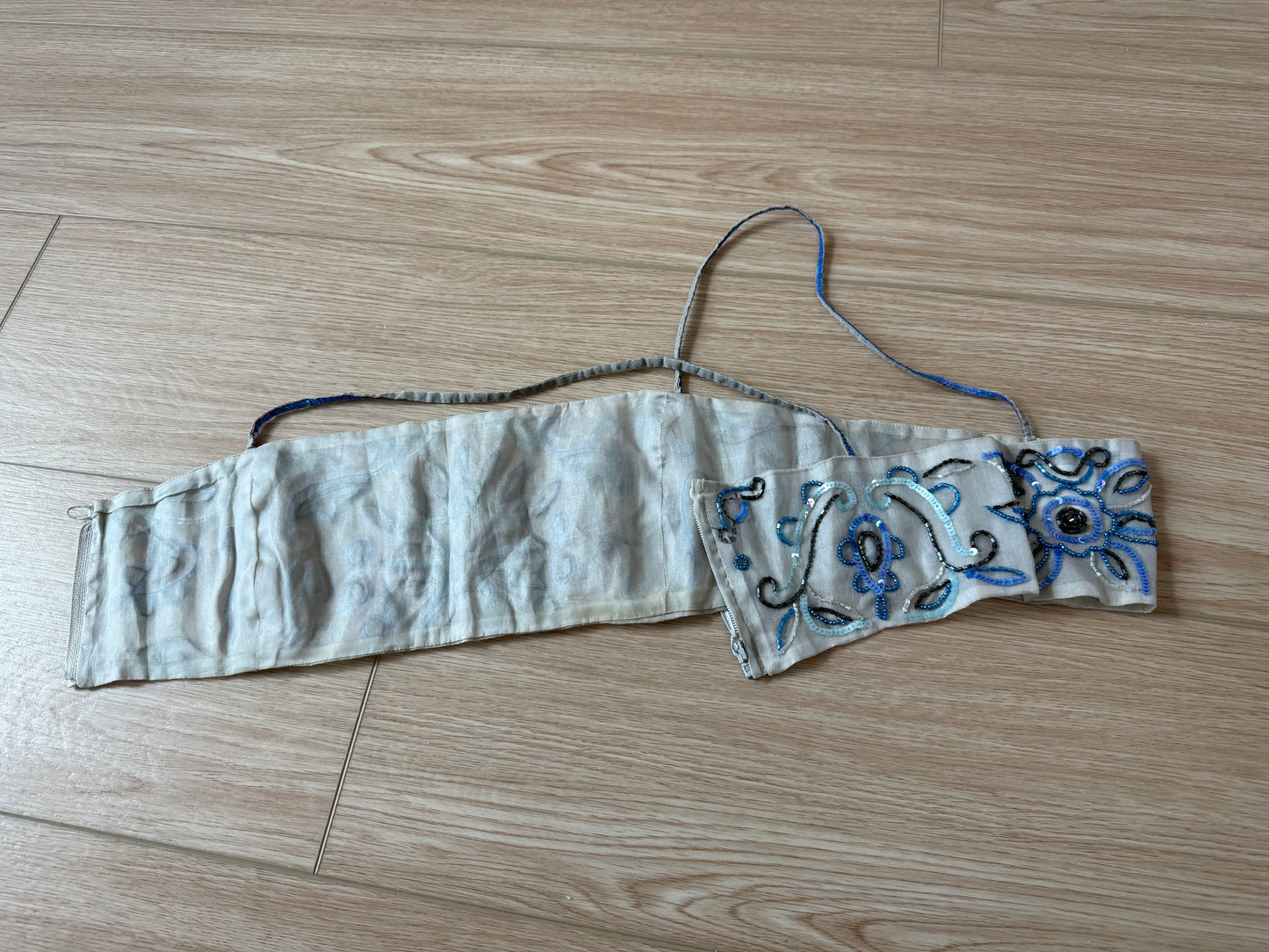 EMPORIO ARMANI 2001 Vintage Runway Silk Embellished Bandeau Top