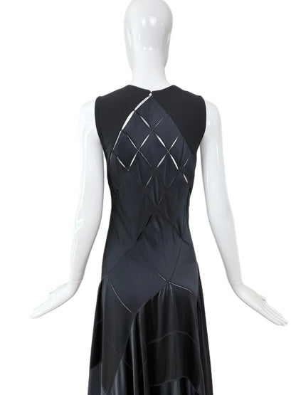 CALVIN KLEIN COLLECTION 2002 Vintage Runway Silk Cut Out Evening Gown