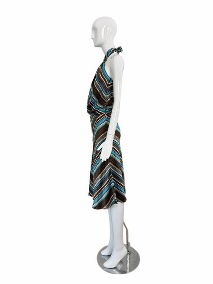 CHLOE by STELLA MCCARTNEY 2000 Vintage Silk Sequined Halter Dress