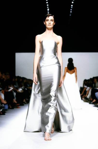 RANDOLPH DUKE 2000 Vintage Runway Silver Ball Gown