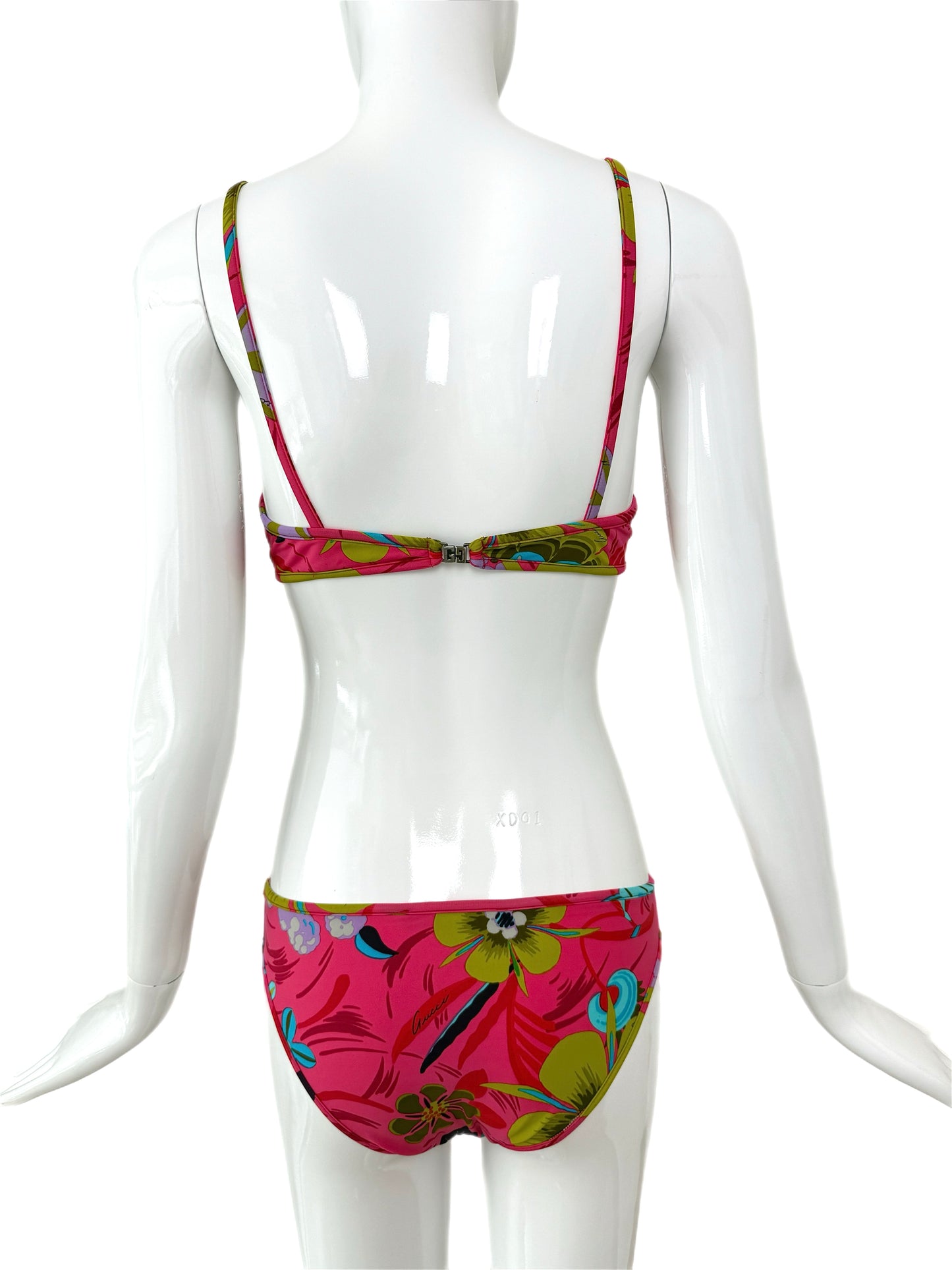 GUCCI by TOM FORD 1999 Vintage Floral Runway Print 2 Piece Bikini Bathing Suit