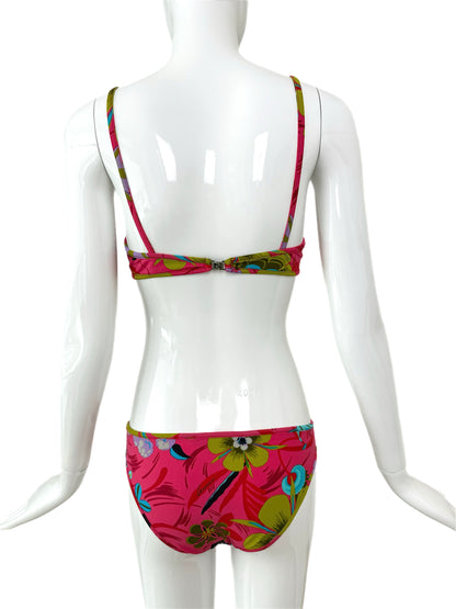 GUCCI by TOM FORD 1999 Vintage Floral Runway Print 2 Piece Bikini Bathing Suit