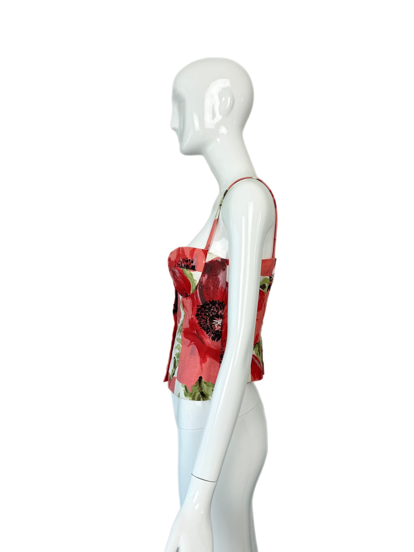 CELINE Vintage Floral Linen Bustier