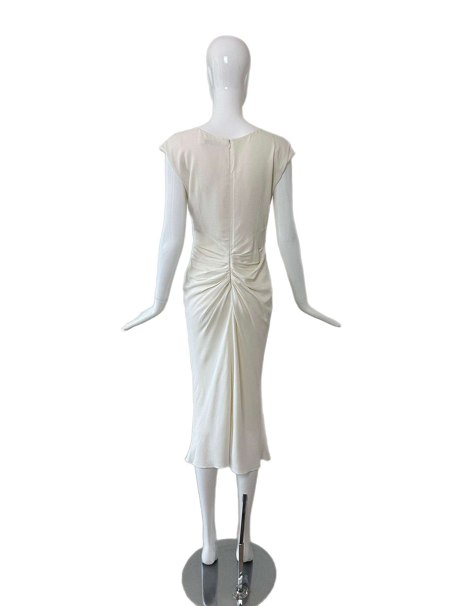 DIOR by JOHN GALLIANO 2008 Vintage Off-White Ruched Grecian Dress