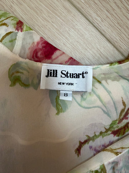 JILL STUART 90's Vintage Silk Sheer Floral Slip Maxi Dress