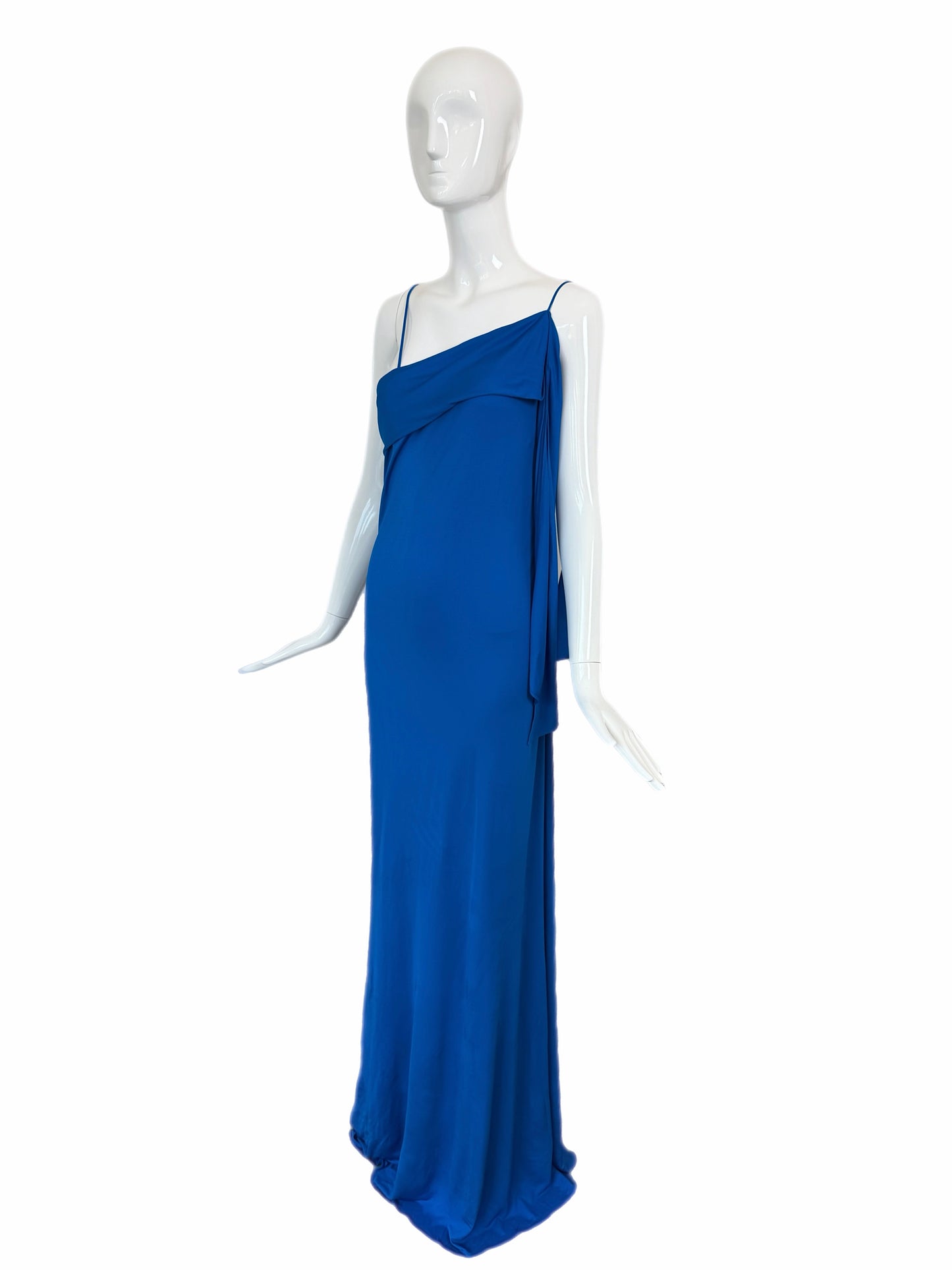 JOHN GALLIANO 2009 Vintage Royal Blue Gown w. Attached Sash