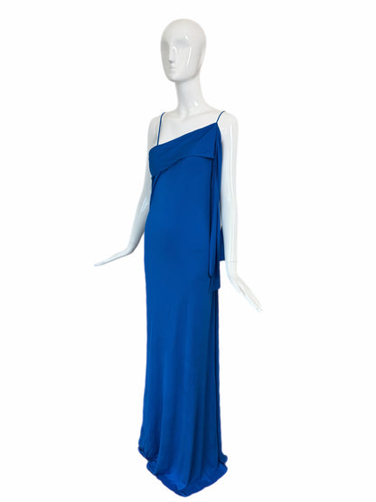 JOHN GALLIANO 2009 Vintage Royal Blue Gown w. Attached Sash