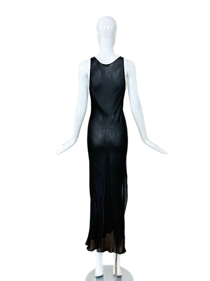CALVIN KLEIN COLLECTION 90's Vintage Silk Sheer Long Dress