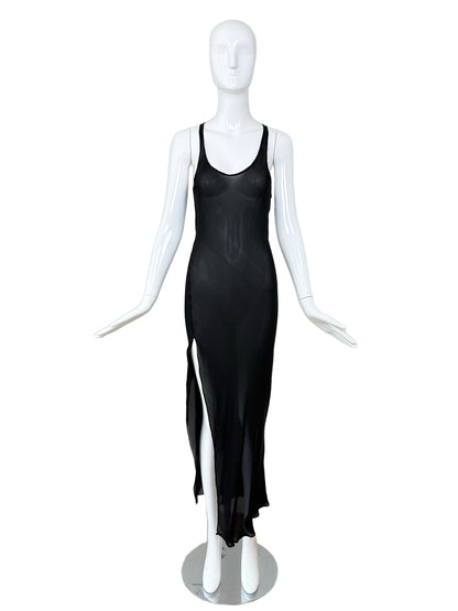 CALVIN KLEIN COLLECTION 90's Vintage Silk Sheer Long Dress
