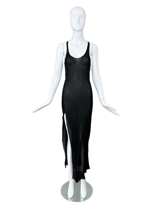 CALVIN KLEIN COLLECTION 90's Vintage Silk Sheer Long Dress