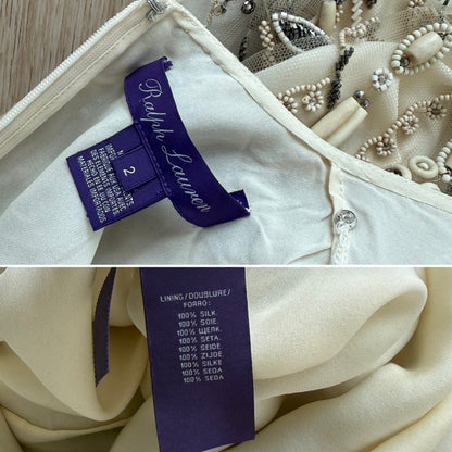 RALPH LAUREN Collection Purple Label 2015 Runway Heavily Encrusted Dress