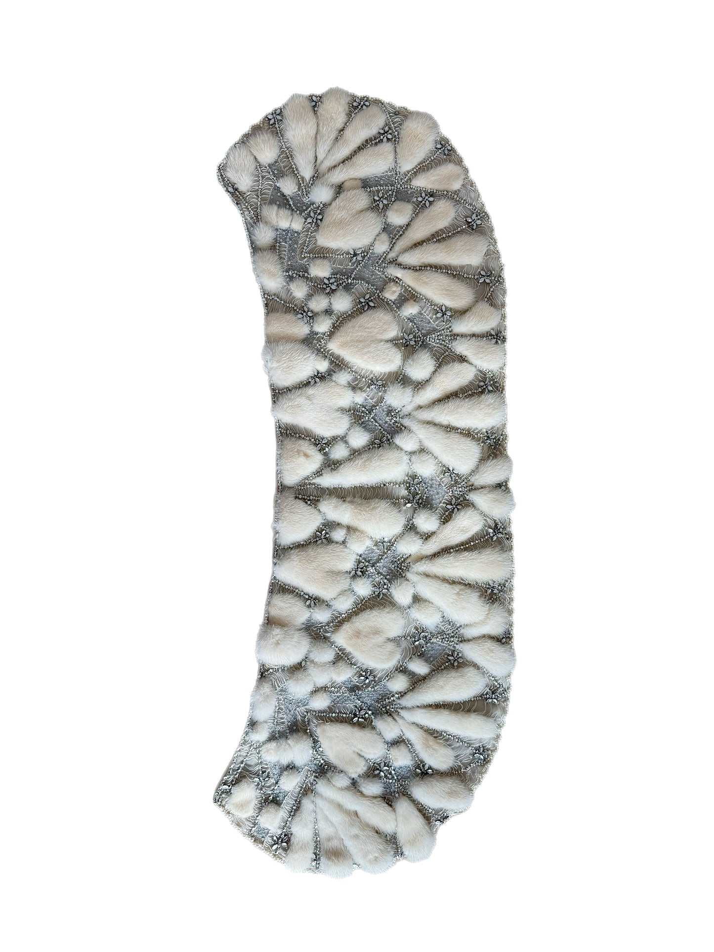 LES HABITUDES 90's Vintage Ivory Mink Pearl Crystal Capelet