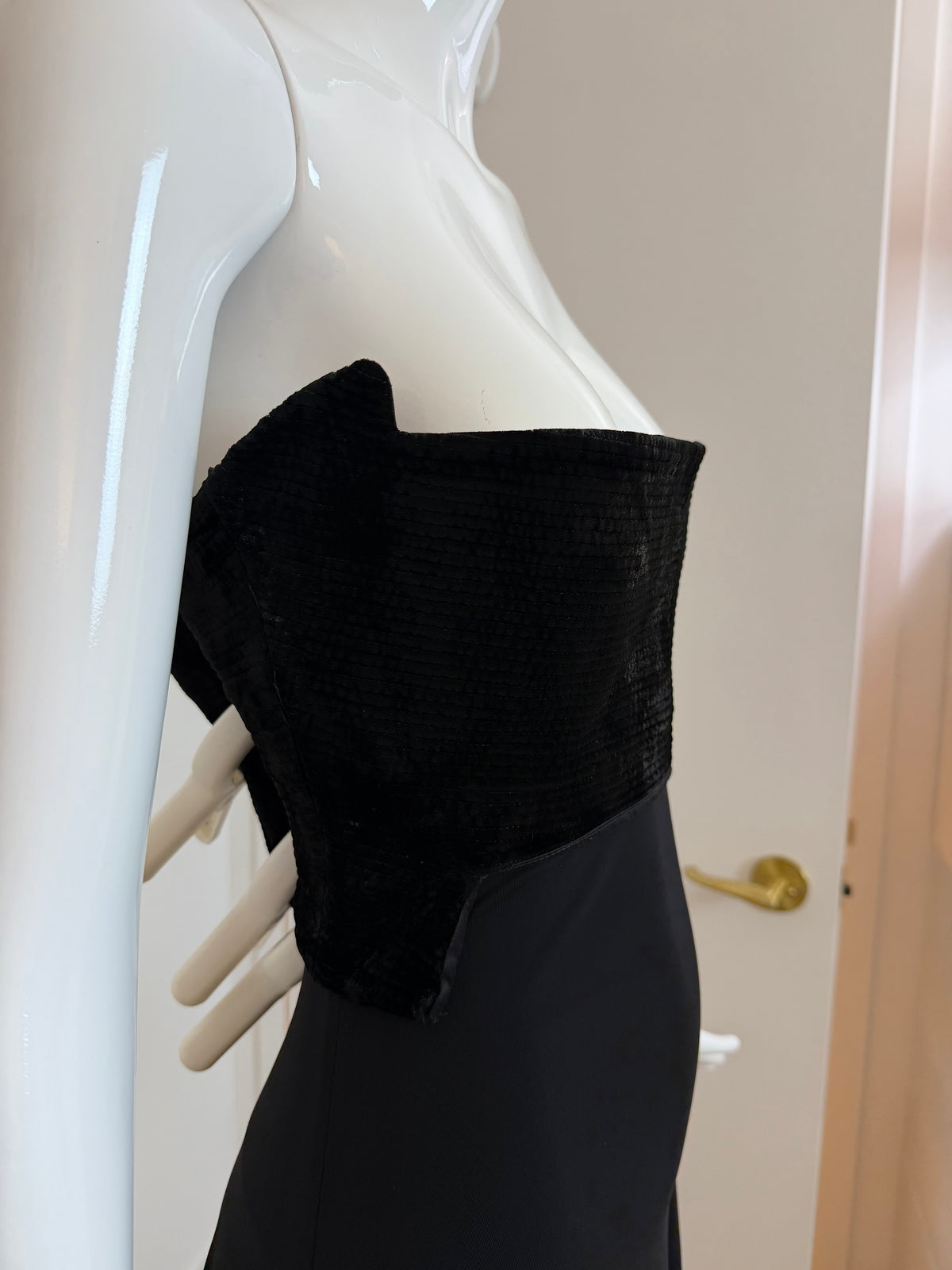 HERVE LEGER 90's Vintage Strapless Chenille Top Cocktail Dress