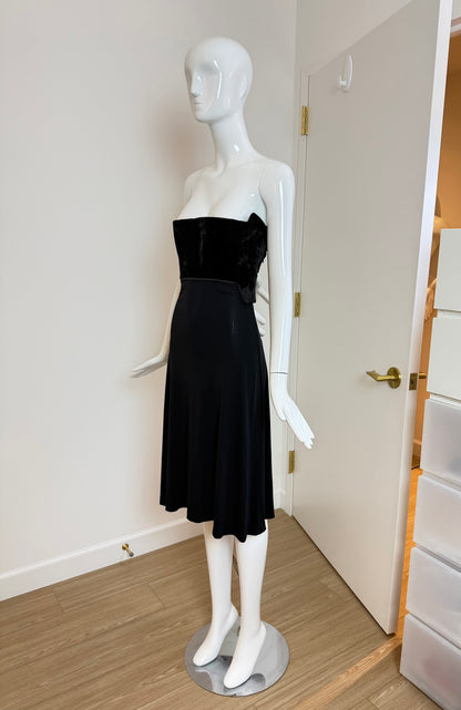 HERVE LEGER 90's Vintage Strapless Chenille Top Cocktail Dress