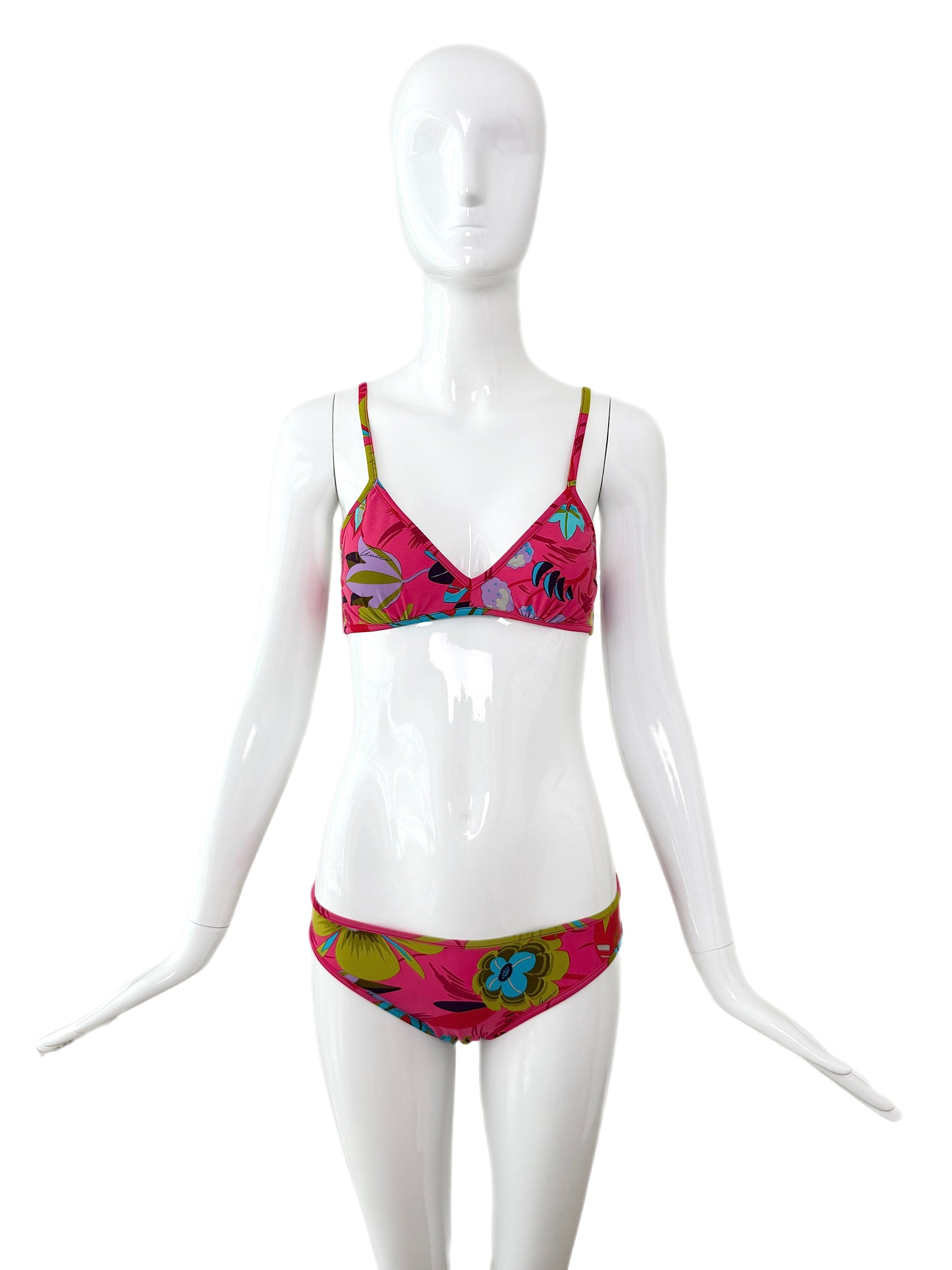 GUCCI by TOM FORD 1999 Vintage Floral Runway Print 2 Piece Bikini Bathing Suit