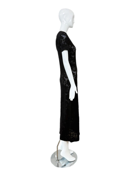 D&G DOLCE & GABBANA 90's Vintage Black Lace Long Dress