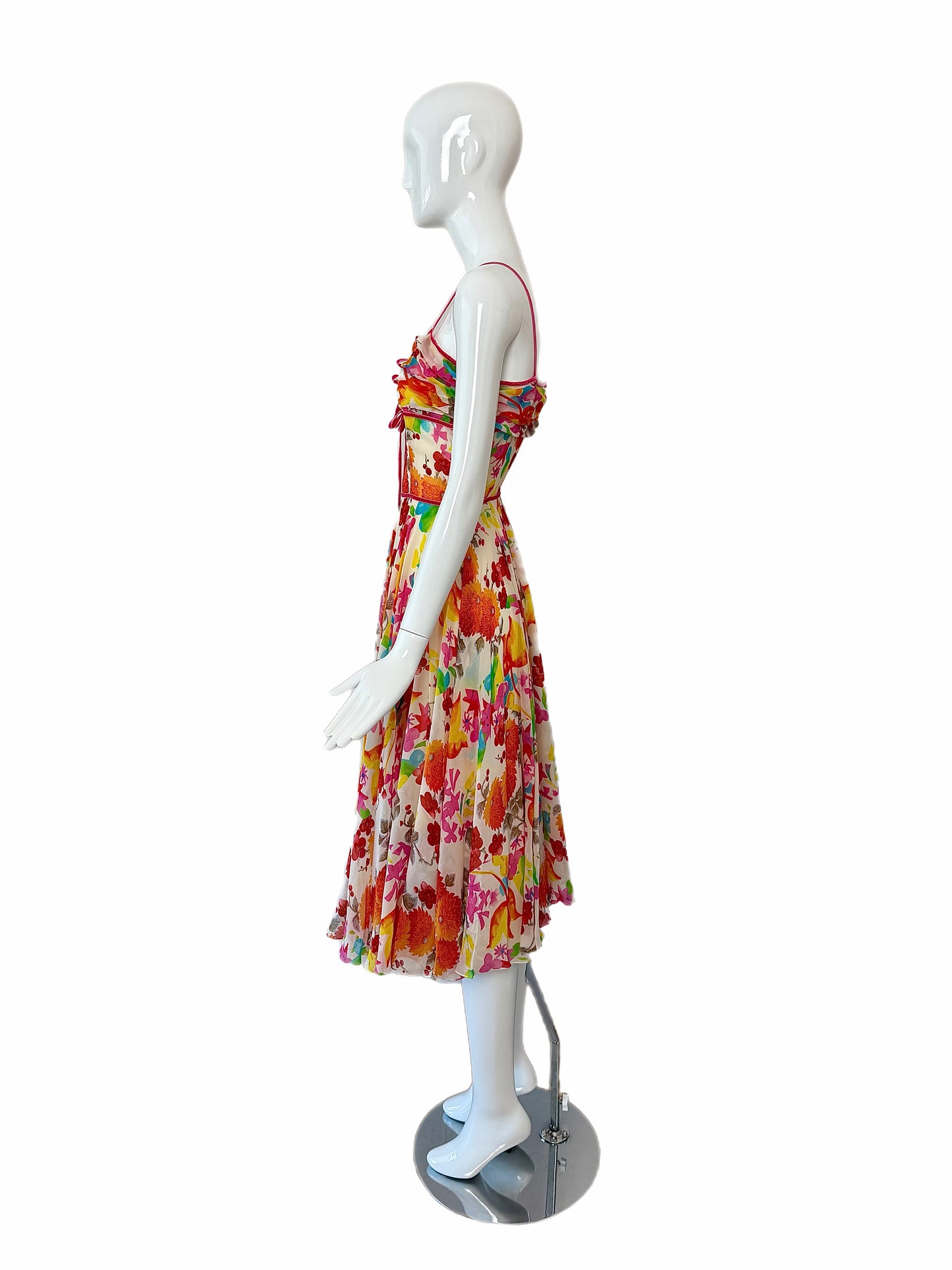 DIOR by JOHN GALLIANO 2006 Vintage Silk Floral Midi Dress