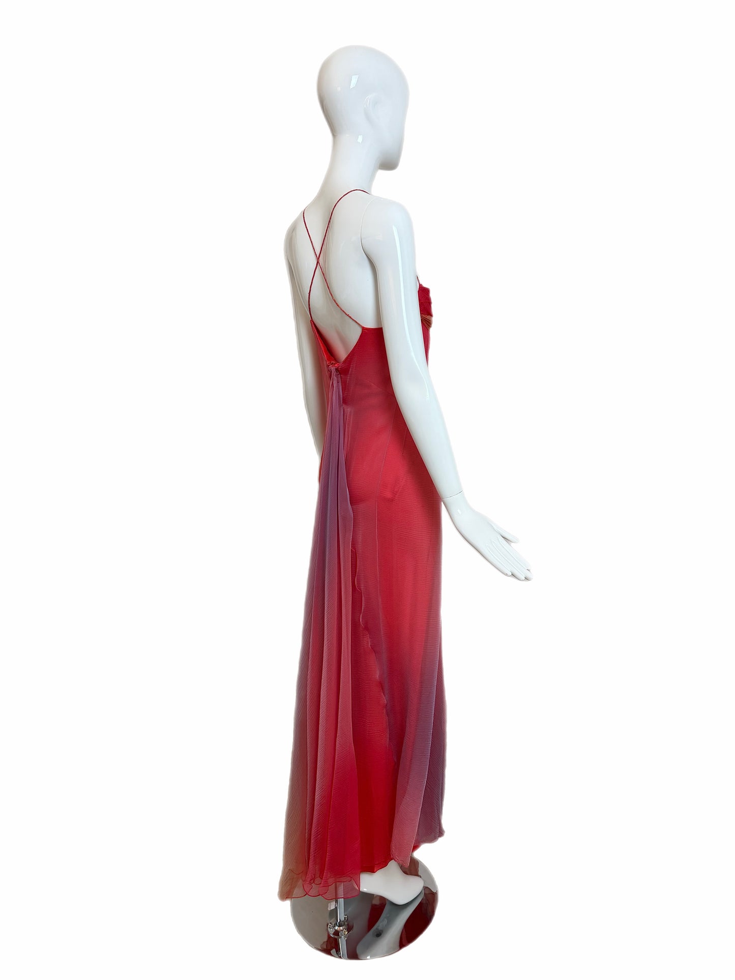 ROBERT DANES 90's Vintage 1:1 Custom Ombre Silk Chiffon Gown
