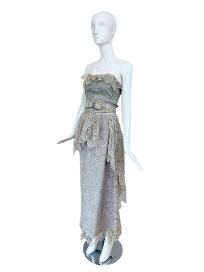 GIORGIO SANT'ANGELO 1983 Vintage Runway 4 Piece Lace Ensemble