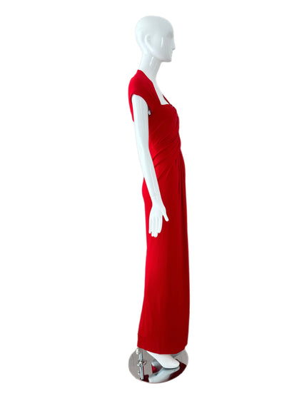 DONNA KARAN 2012 Vintage Tomato Red Evening Gown