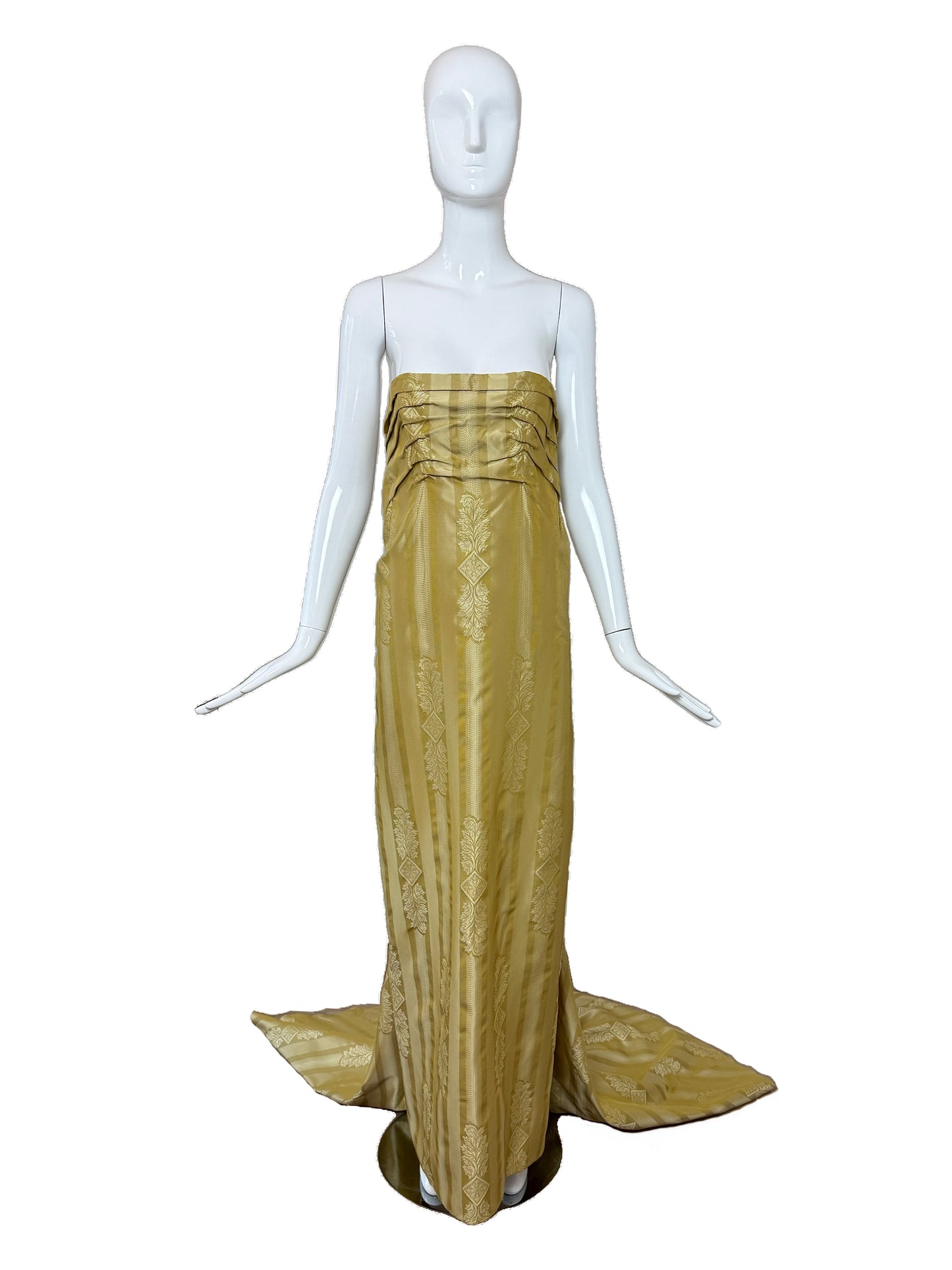 PAMELA DENNIS COUTURE 1998 Vintage Silk Evening Gown w. Train
