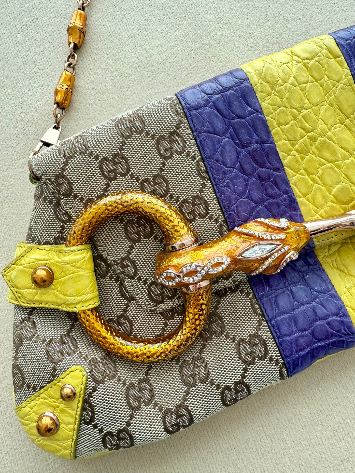 GUCCI by TOM FORD 2004 XL Vintage Runway Ad Campaign Horsebit Chain Bag