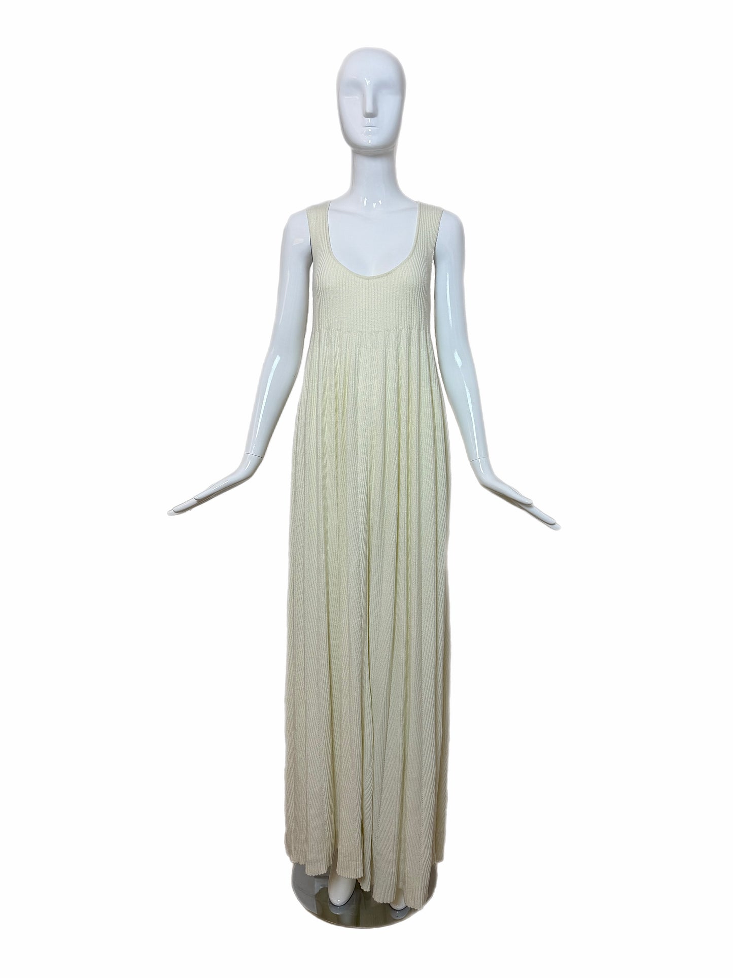 CALVIN KLEIN COLLECTION 2015 Light Yellow Super Soft Maxi Dress