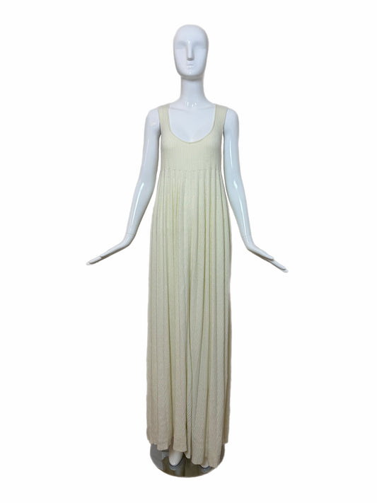 CALVIN KLEIN COLLECTION 2015 Light Yellow Super Soft Maxi Dress