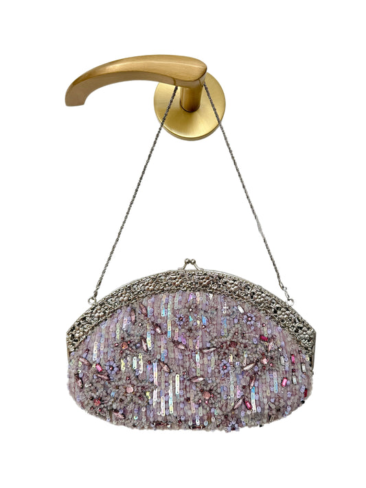 BADGLEY MISCHKA Vintage Iridescent Lilac Beaded Evening Bag