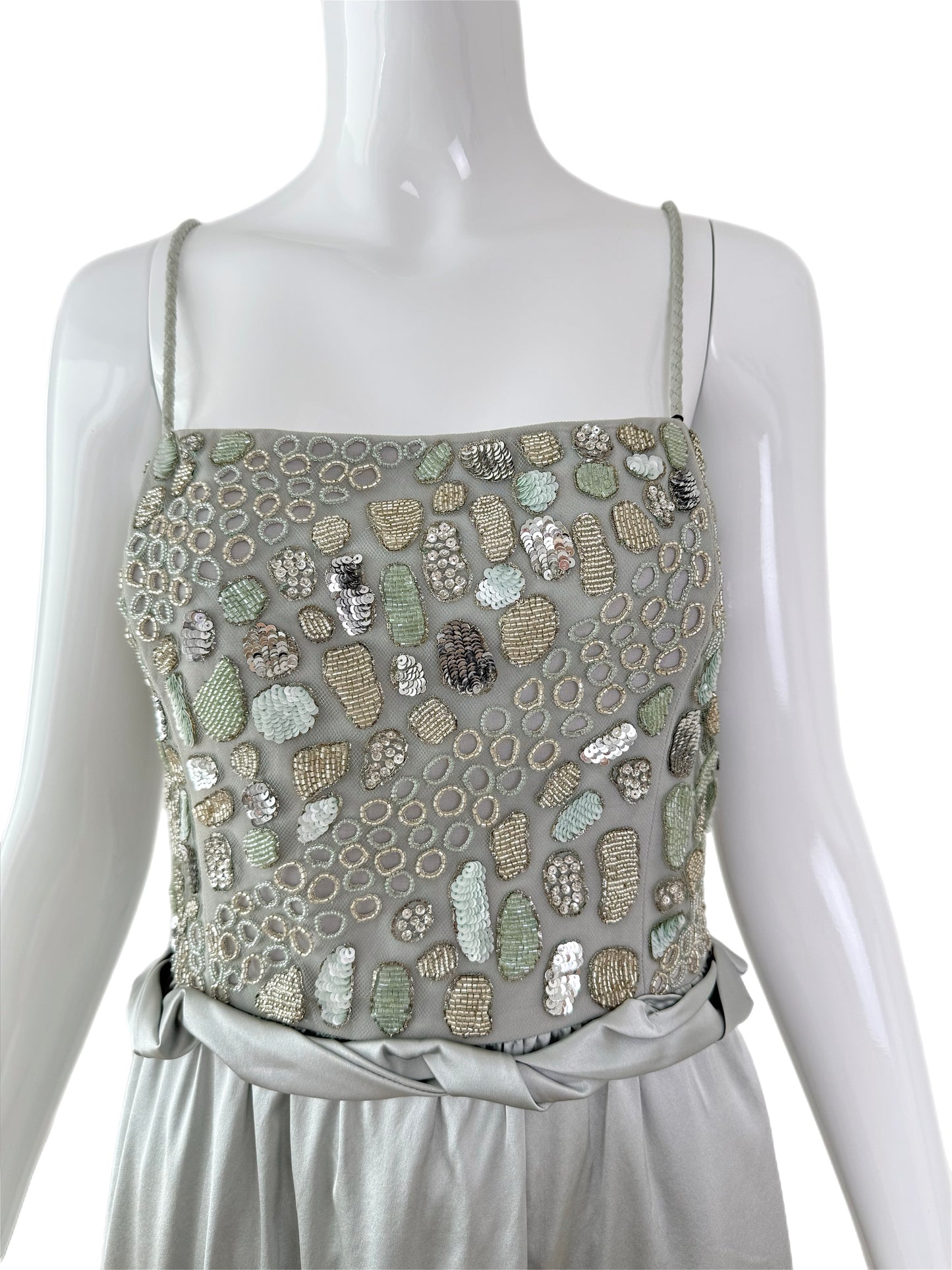 EMPORIO ARMANI 2008 Vintage Runway Silk Embellished Dress