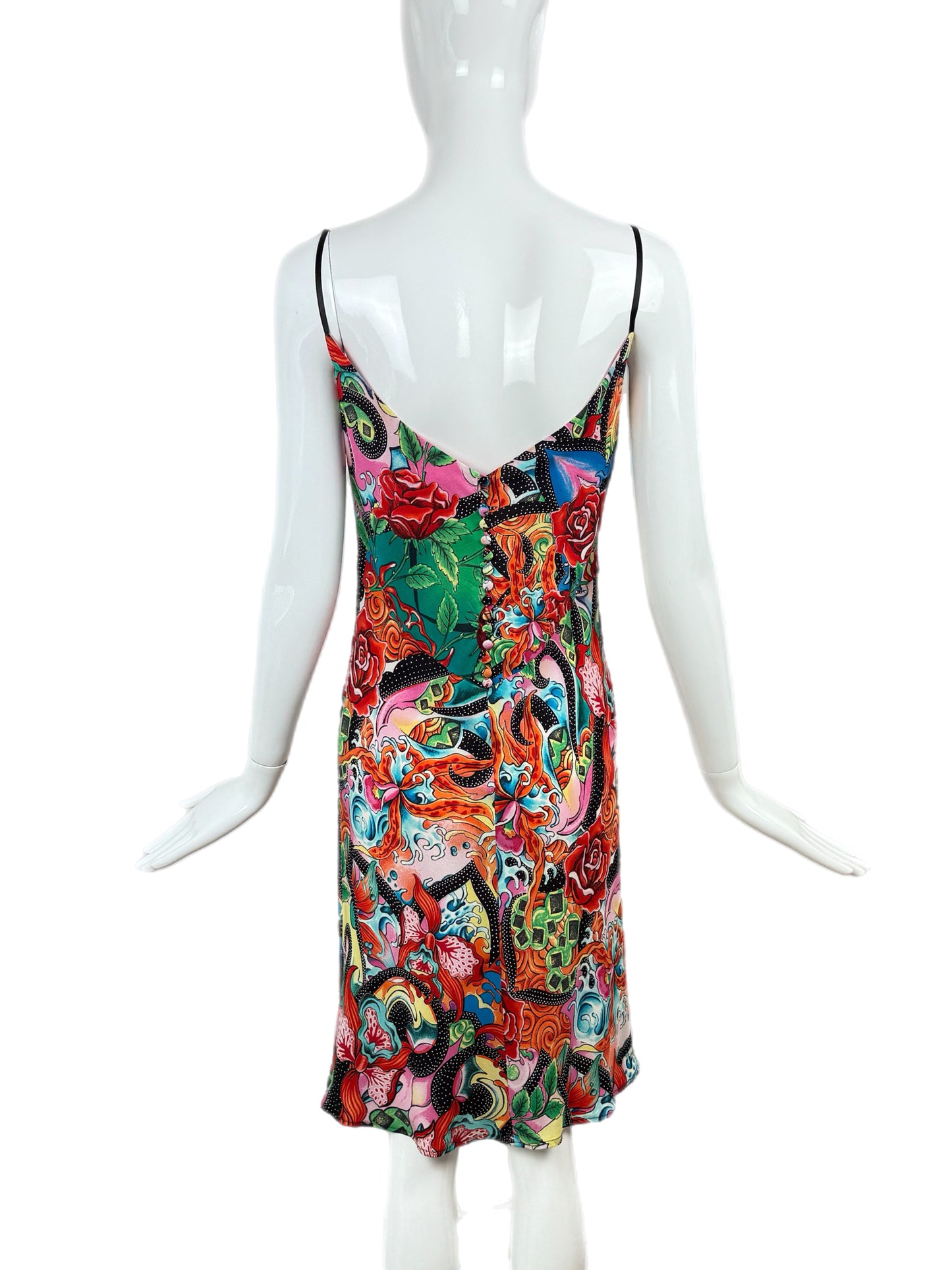 ESCADA Y2K Vintage Silk Colorful Slip Dress