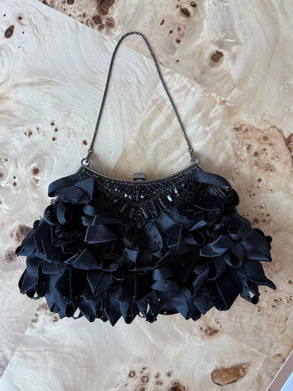 BADGLEY MISCHKA Vintage Black Minaudiere Bag