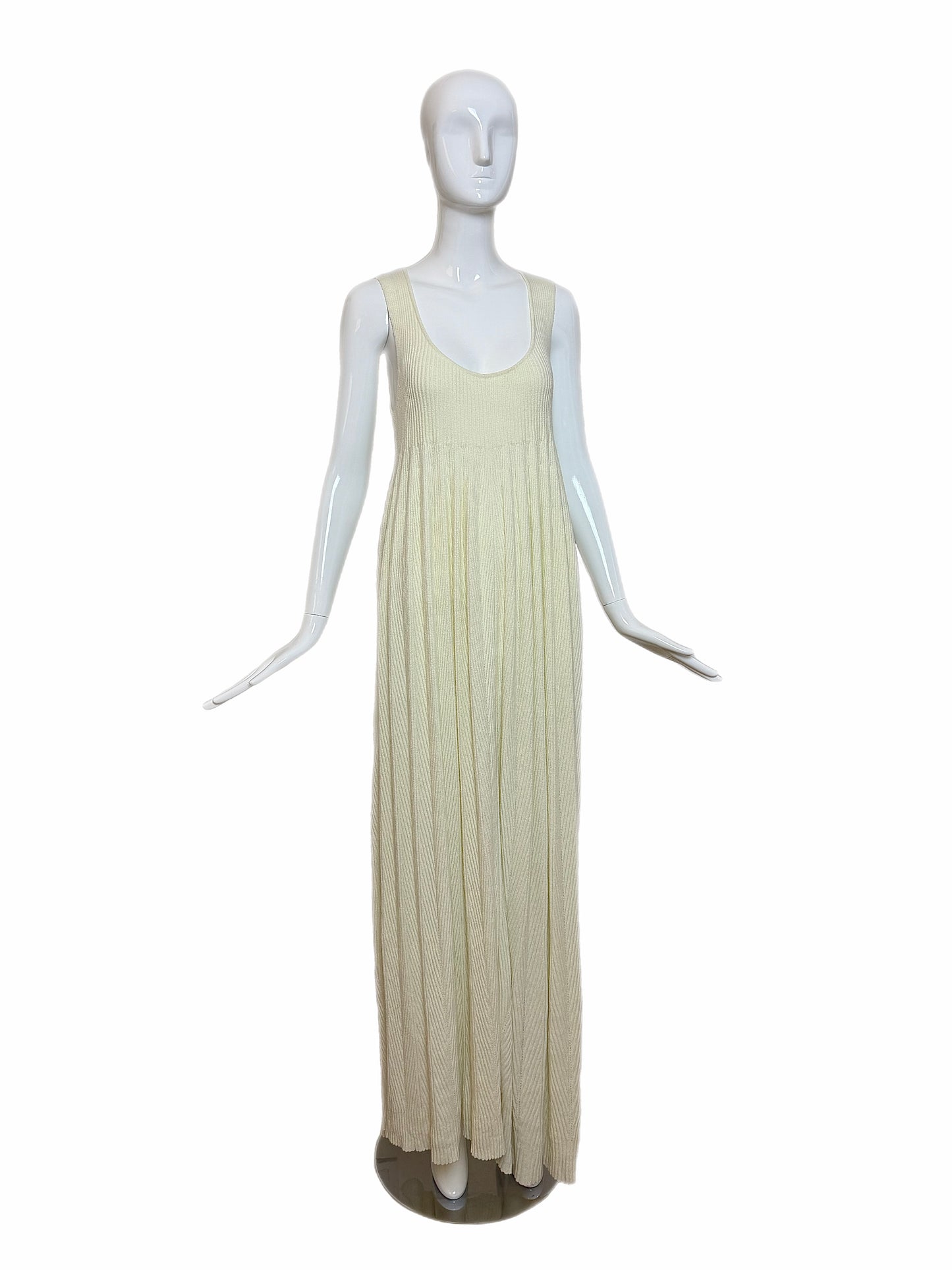 CALVIN KLEIN COLLECTION 2015 Light Yellow Super Soft Maxi Dress