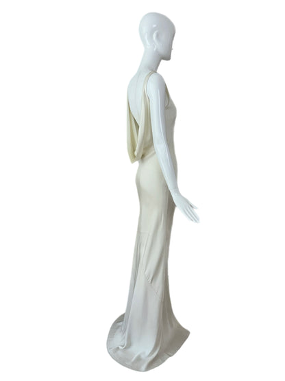 LES HABITUDES 90's Vintage Silk Backless Evening Gown