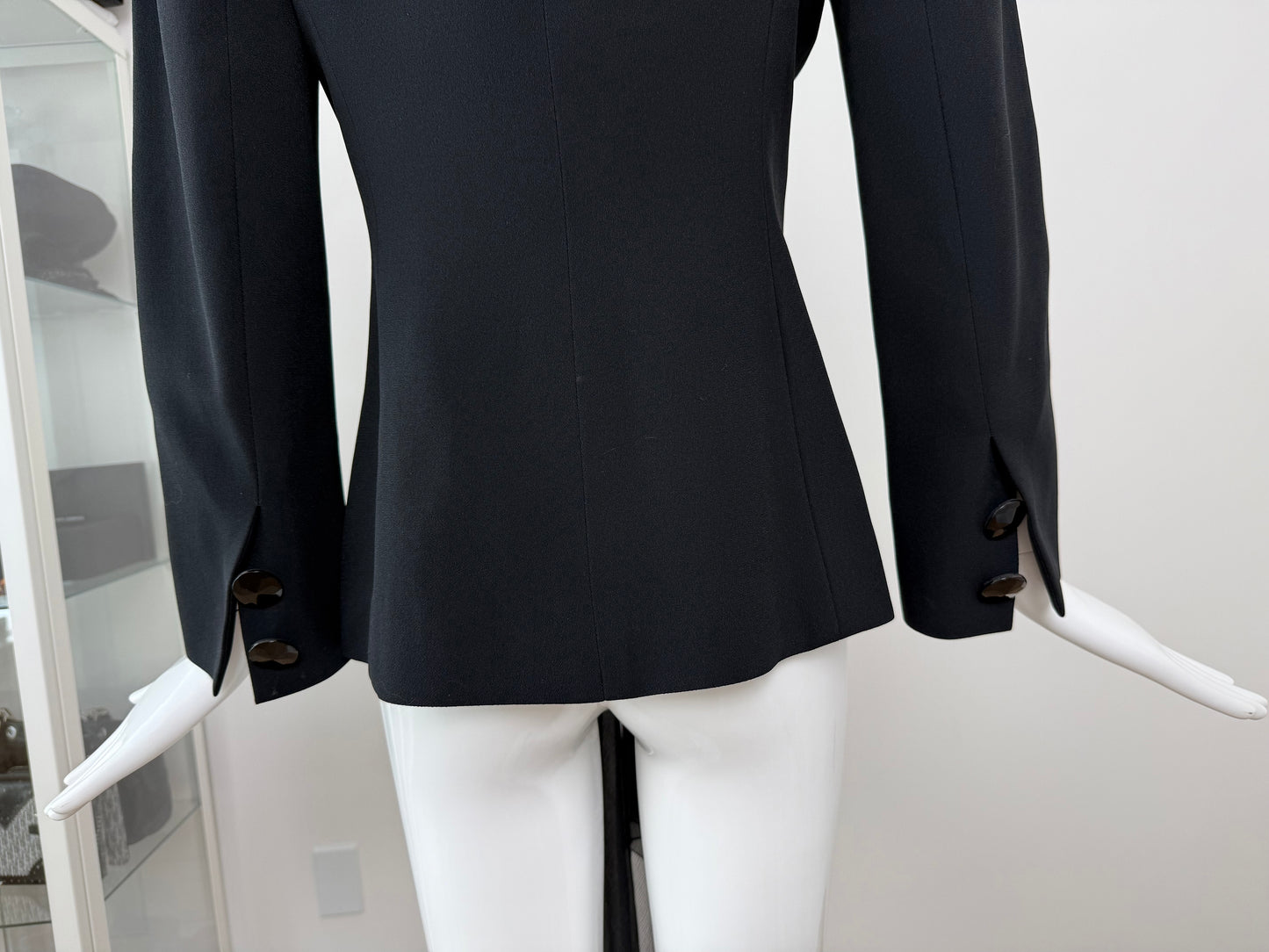 DIOR by GIANFRANCO FERRE 1995 Vintage Embellished Black Power Jacket