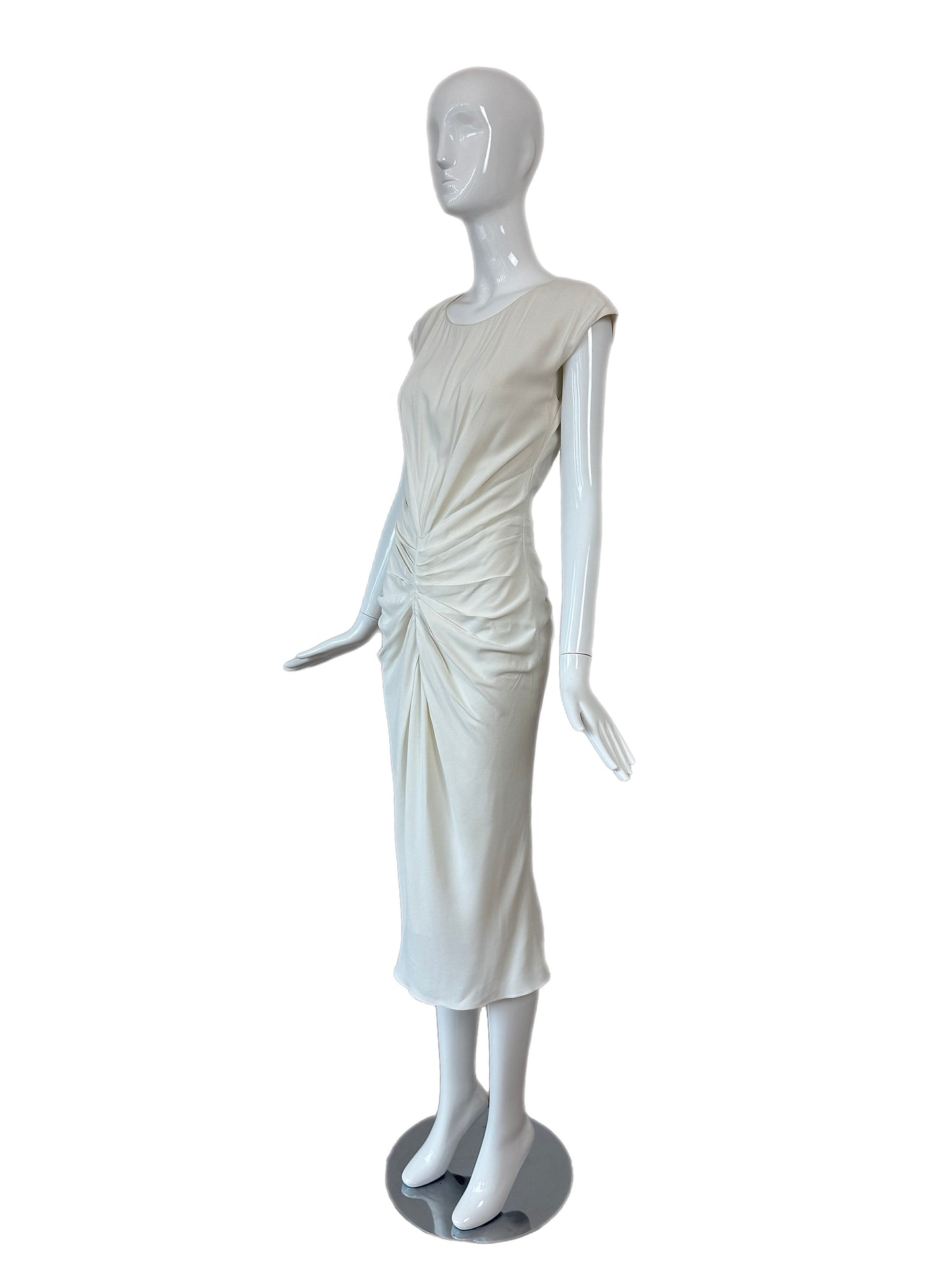 DIOR by JOHN GALLIANO 2008 Vintage Off-White Ruched Grecian Dress