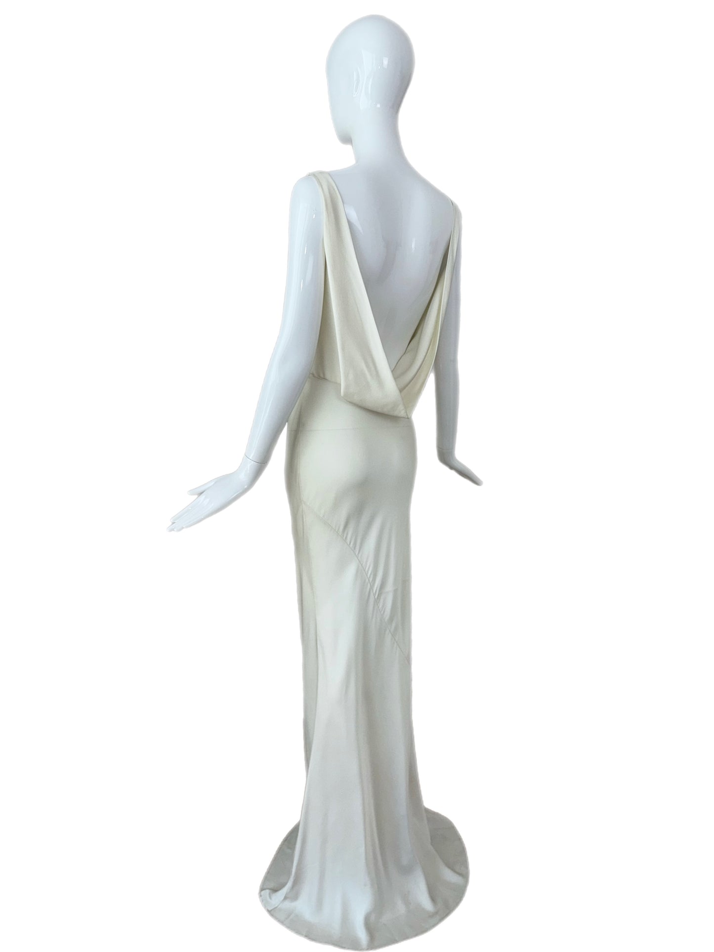 LES HABITUDES 90's Vintage Silk Backless Evening Gown