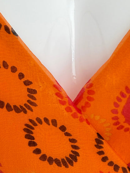 DIOR by JOHN GALLIANO 2009 Vintage Runway Silk Orange Mini Dress