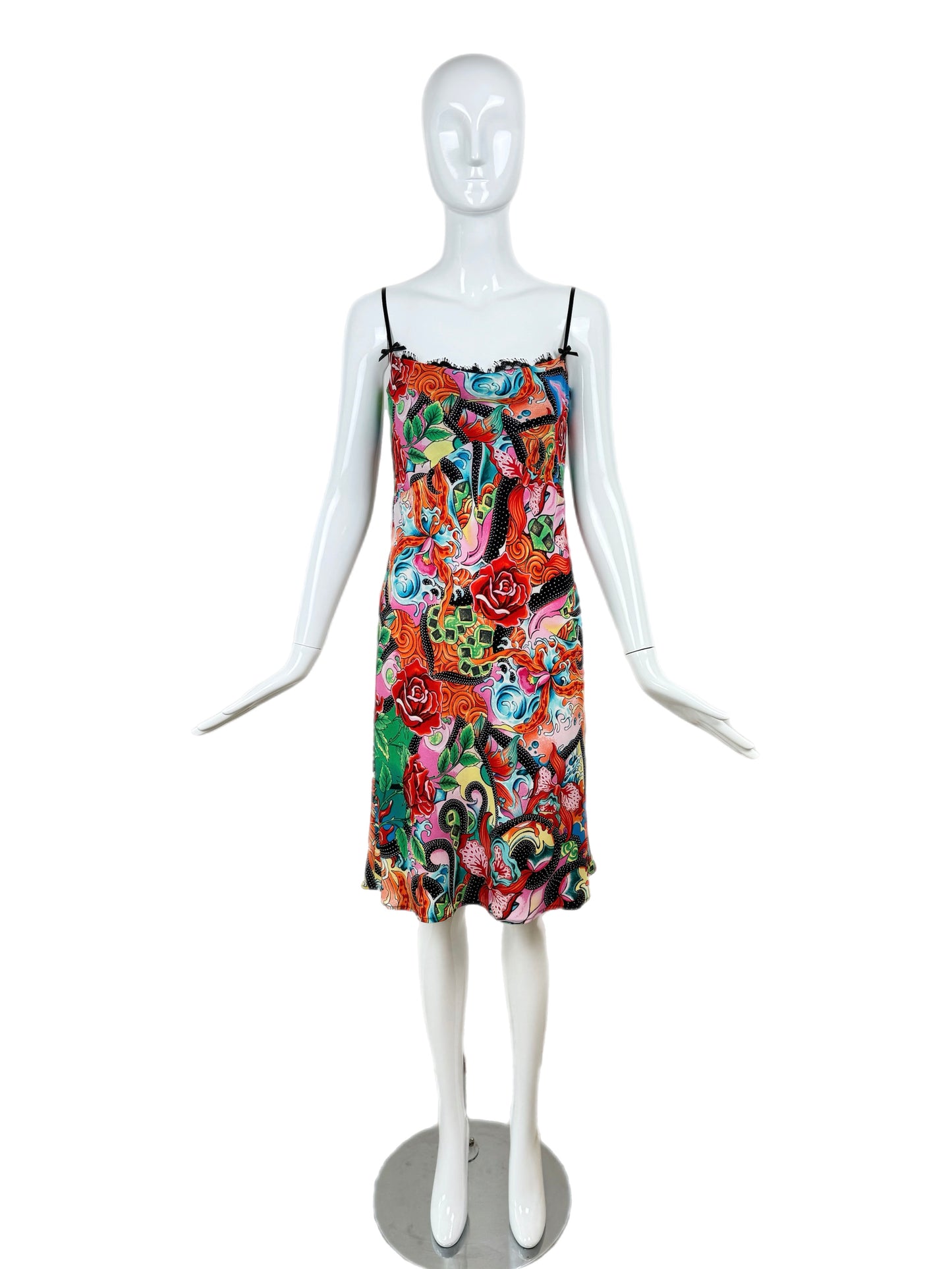 ESCADA Y2K Vintage Silk Colorful Slip Dress