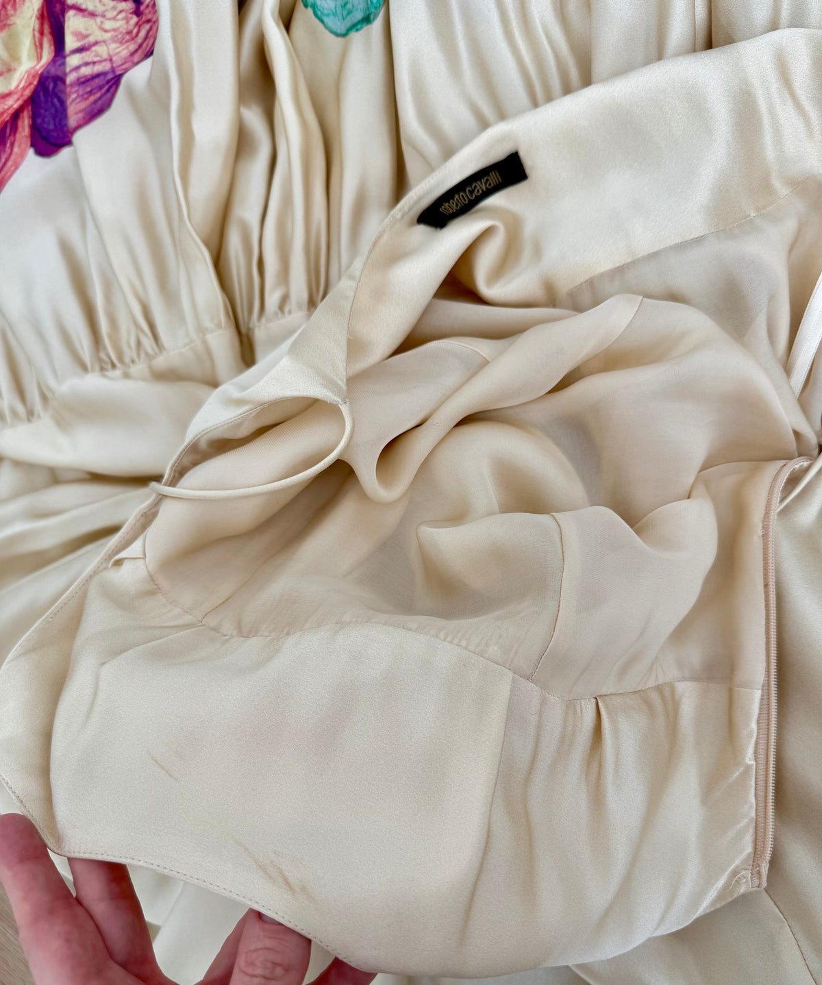 ROBERTO CAVALLI 2007 Vintage Silk Bubble Hem Gown w. Pockets