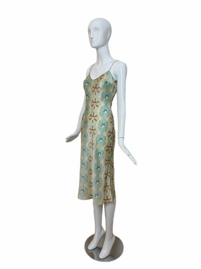 JOHN GALLIANO 2001 Vintage Silk Geisha Print Knee Length Dress
