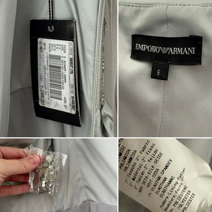 EMPORIO ARMANI 2008 Vintage Runway Silk Embellished Dress